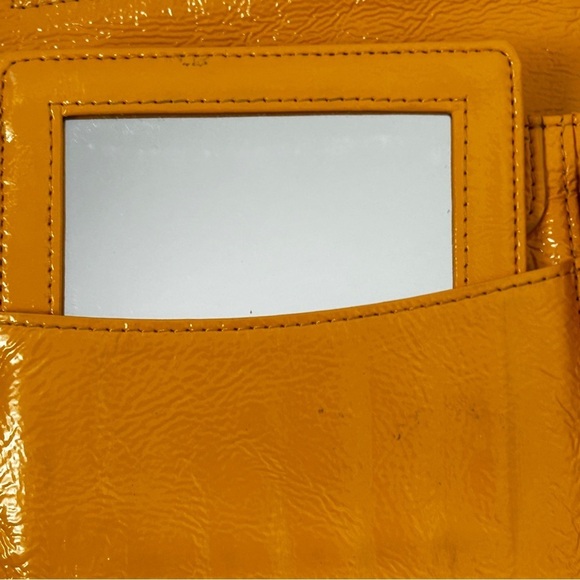 Hobo International Large Patent Leather Women's Clutch Wallet | Orange Y2k - Picture 6 of 15